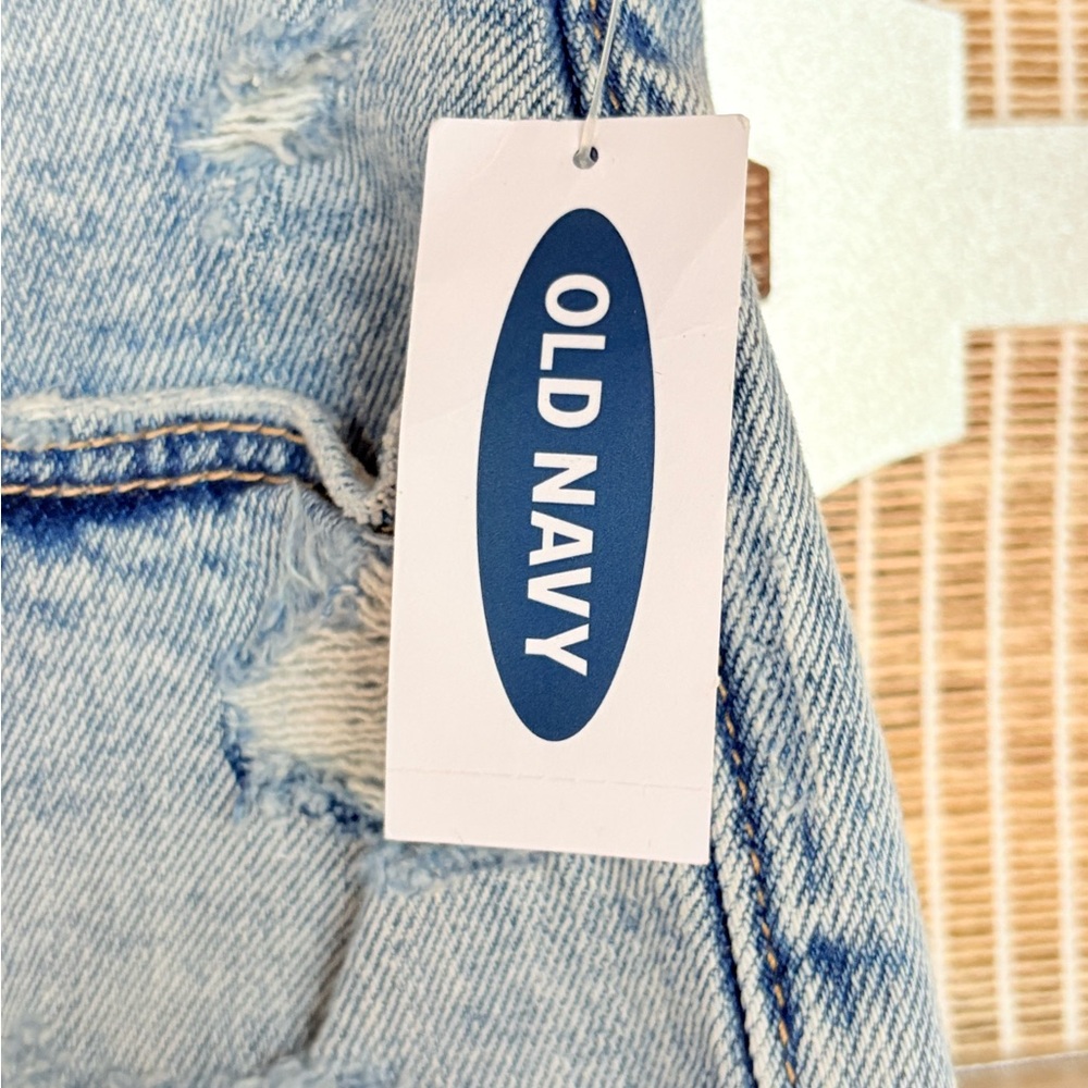 NWT Old Navy Blue Jean Shorts Distressed High-Waisted - Picture 2 of 11